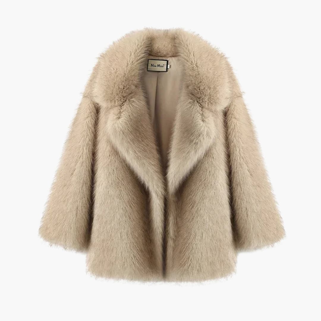 Andrea - Trendy oversized faux fur coat for women