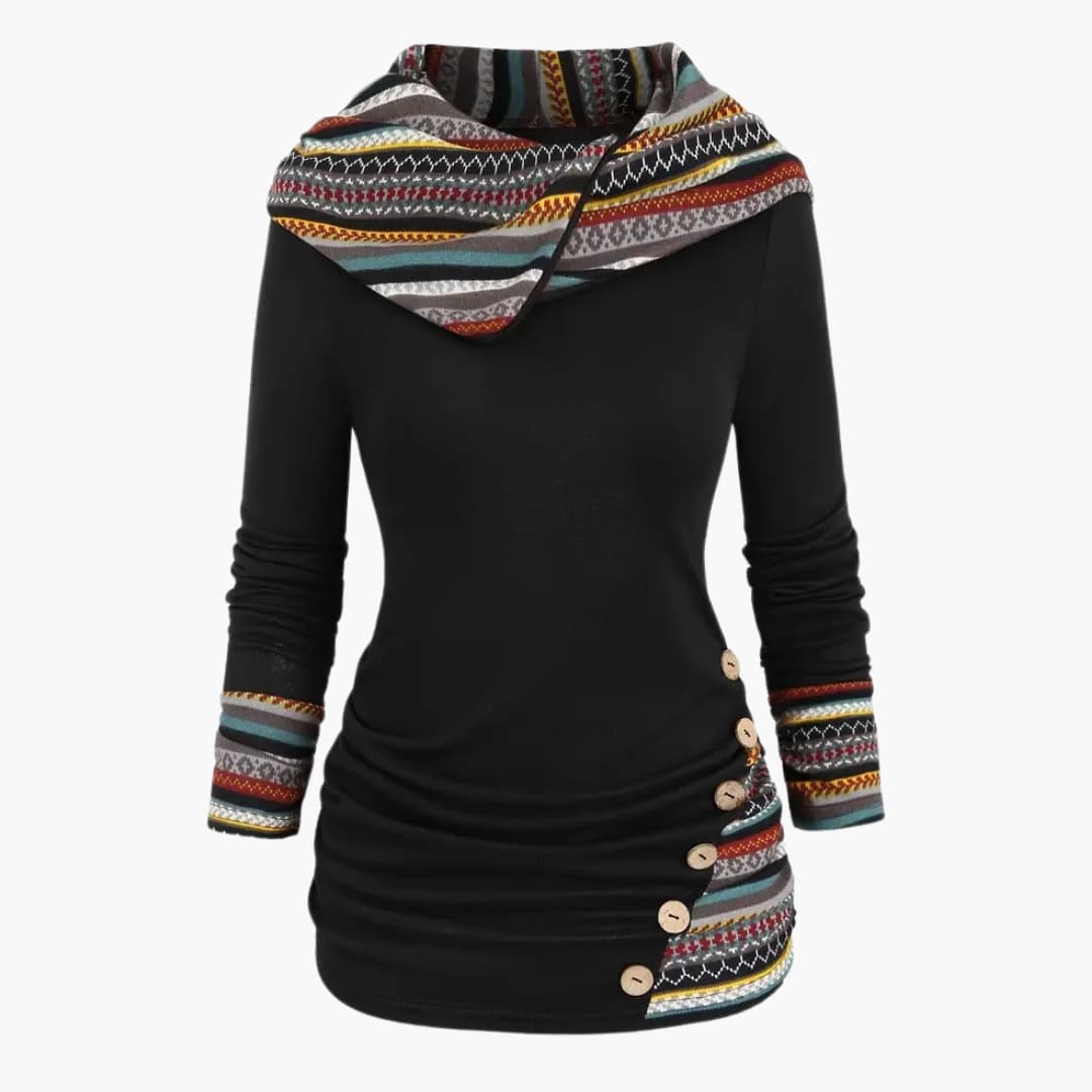 Gemma - Stylish hoodie with ethnic print for women