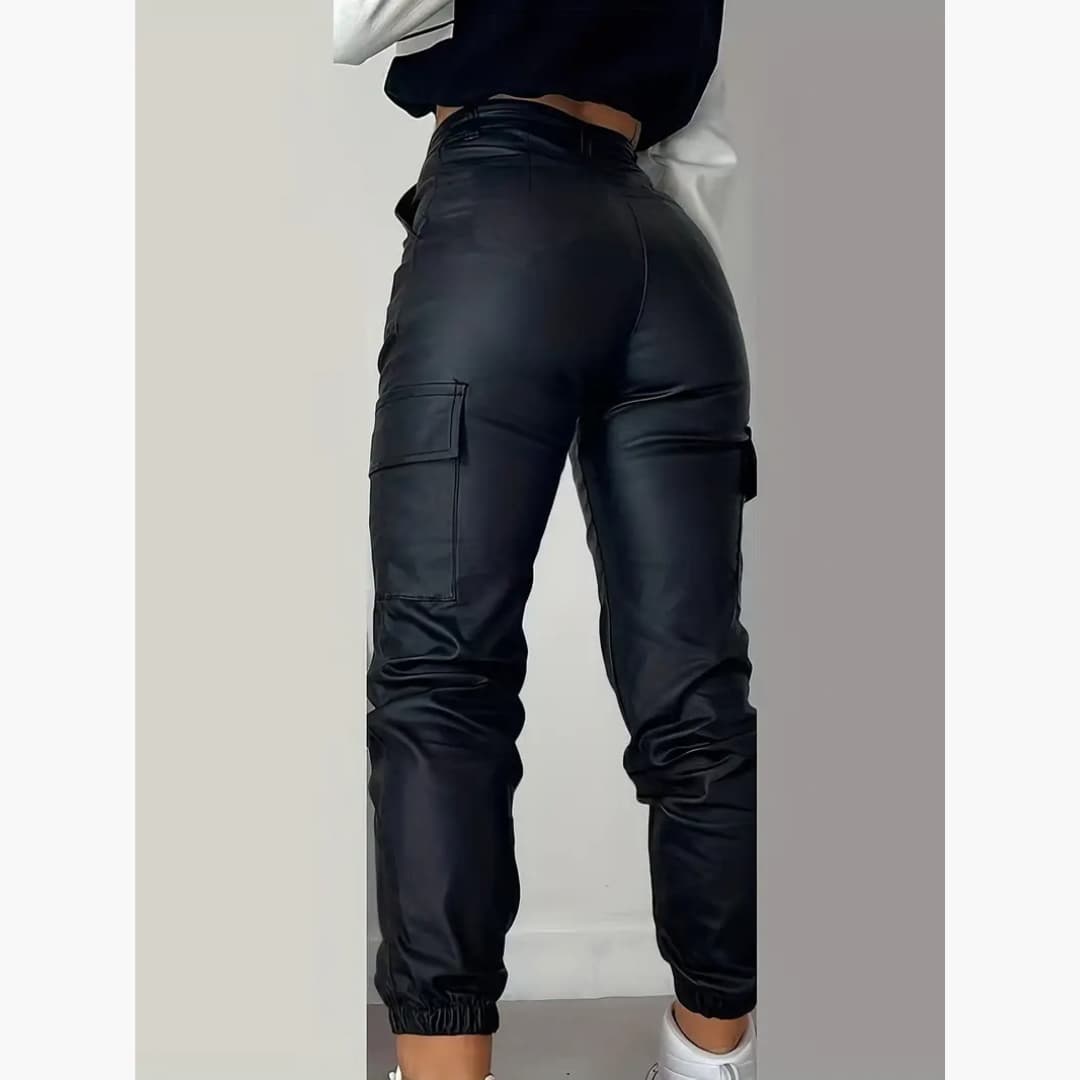 Holly - Trendy cargo pants with high waist for women