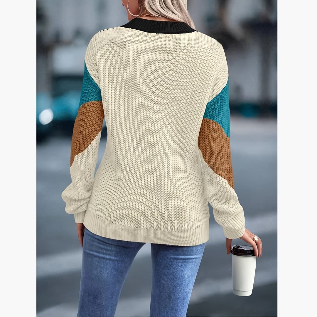 Elisa - Stylish Chevron Knitted Sweater for Women