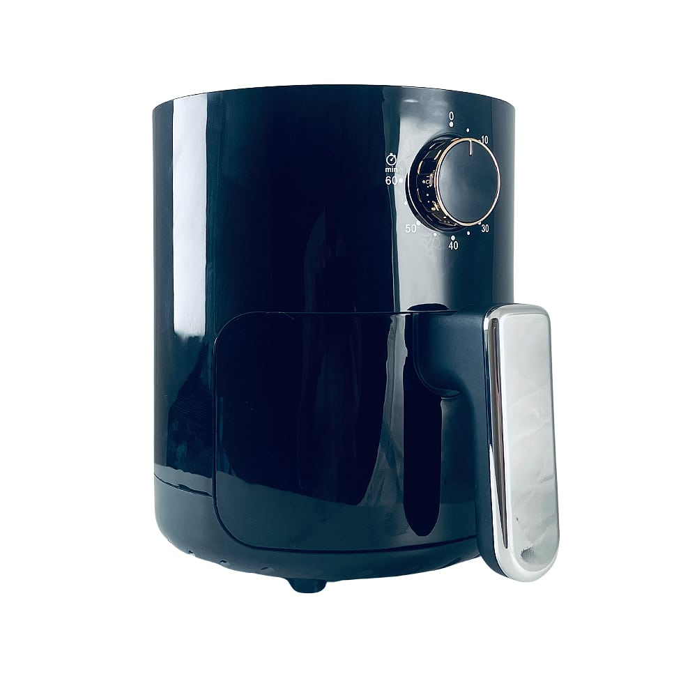 "2L airfryer i kompakt design, sunn matlaging, non-stick, sparer fett, enkel rengjøring, passer små kjøkken."