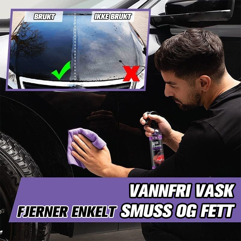 "3 i 1 bilpleiespray, vannfri vask, glansfull finish, 100ml flaske, for bil, båt og motorsykkelpleie"