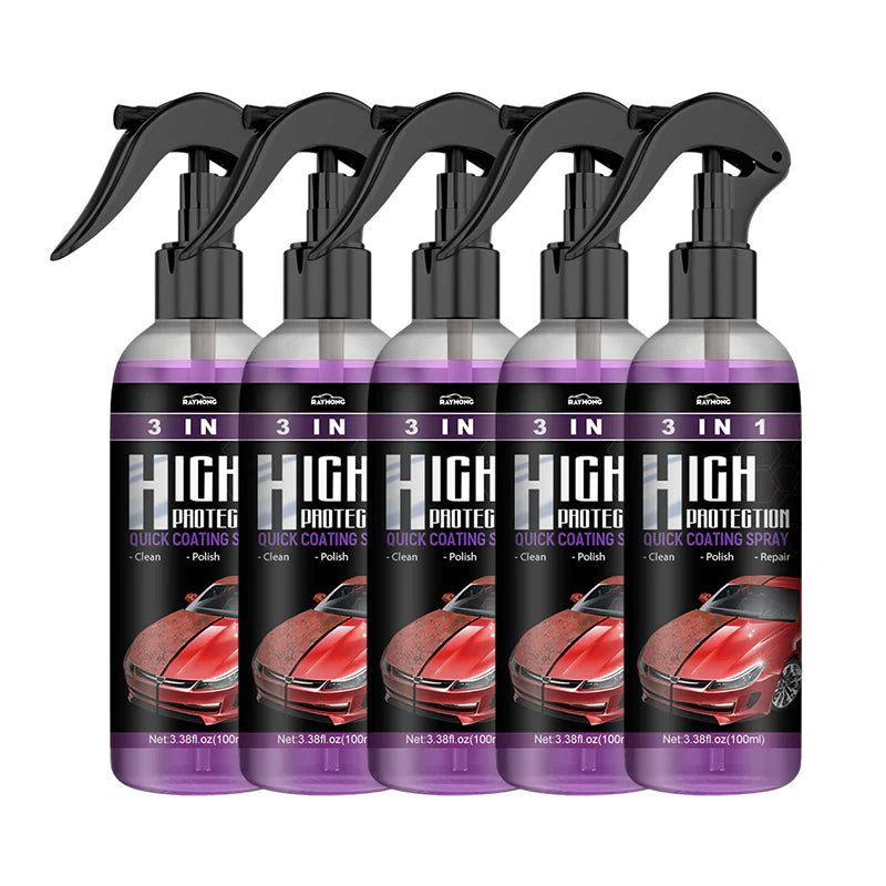 "3 i 1 bilpleiespray, vannfri vask, glansfull finish, 100ml flaske, for bil, båt og motorsykkelpleie"