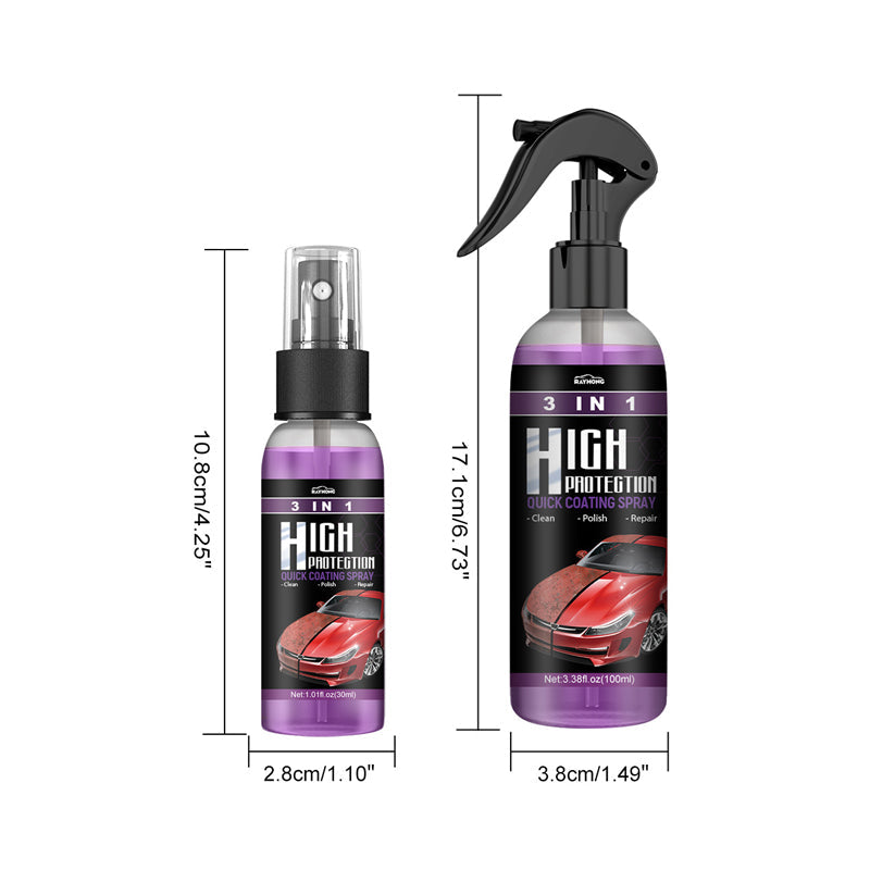 "3 i 1 bilpleiespray, vannfri vask, glansfull finish, 100ml flaske, for bil, båt og motorsykkelpleie"