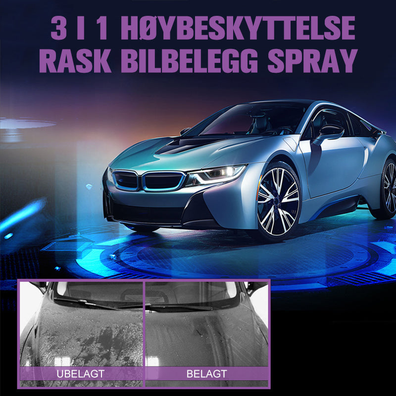 "3 i 1 bilpleiespray, vannfri vask, glansfull finish, 100ml flaske, for bil, båt og motorsykkelpleie"