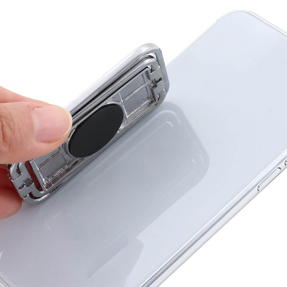 Sikker og universell telefonringholder. 360° roterbar for optimal vinkel som smarttelefonstativ.