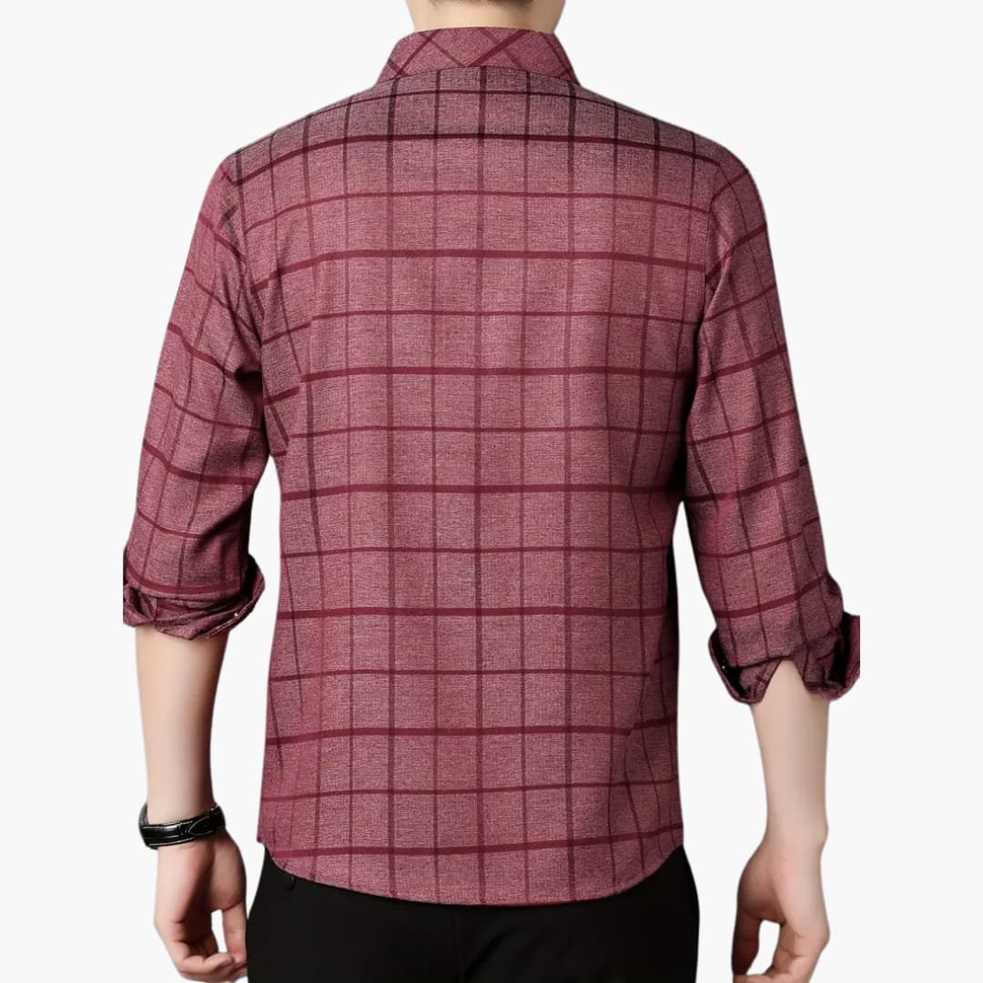 David - Trendy rutete skjorte med revers for menn