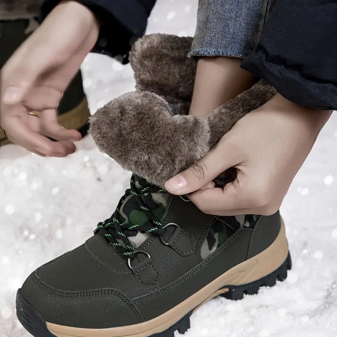 Louisa - Camouflage-colored winter boots for women