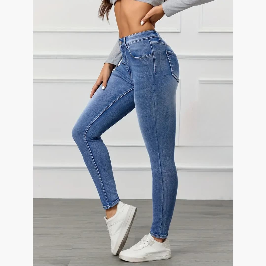 Gabriela - Skinny jeans in warm fleece for women