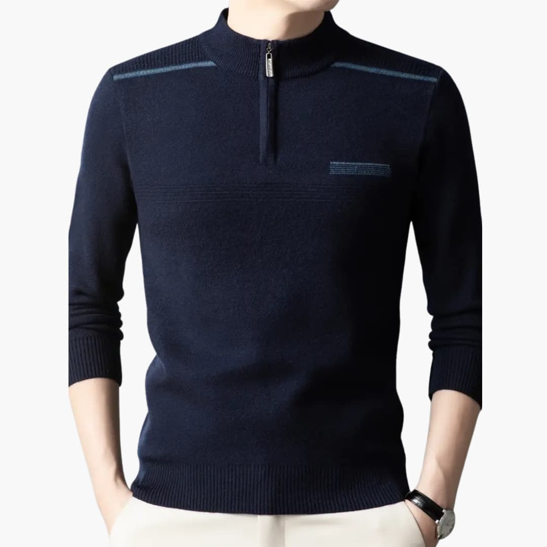 Maxim - Warm knitted sweater with zipper for men
