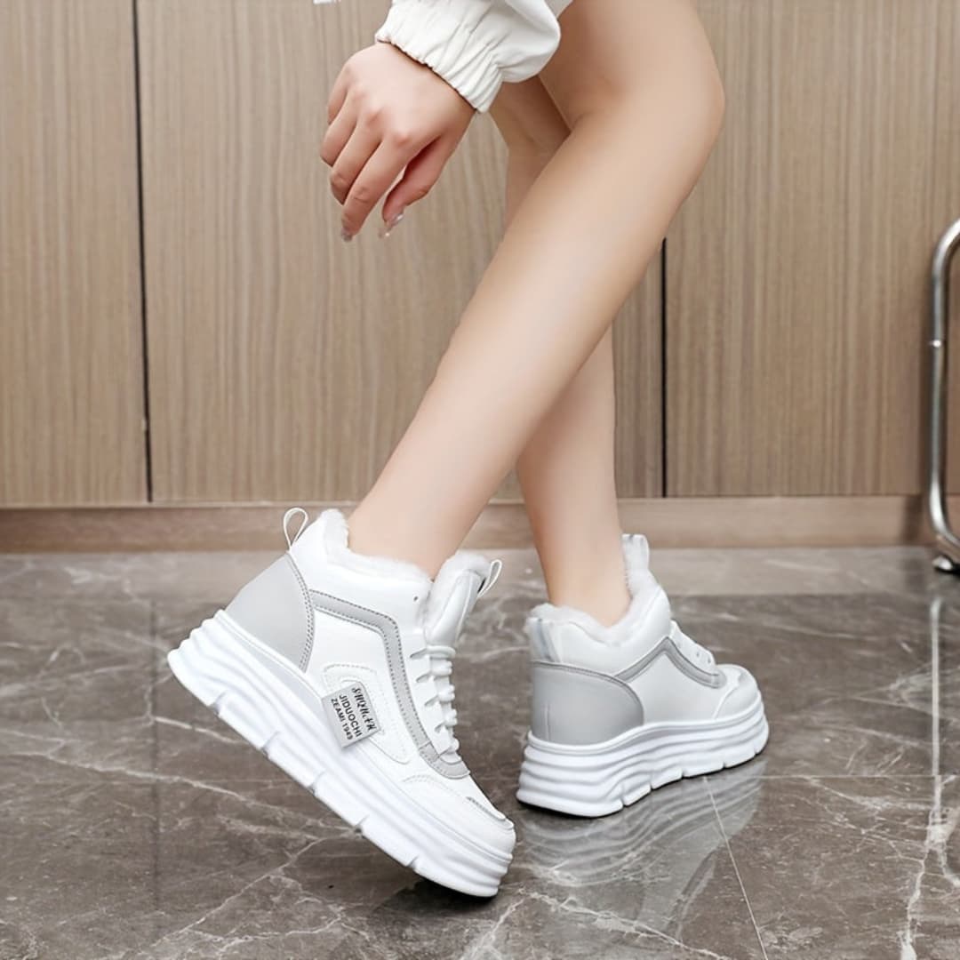 Women's Winter Sneakers Thick Sole Fleece Lining for Ultimate Comfort