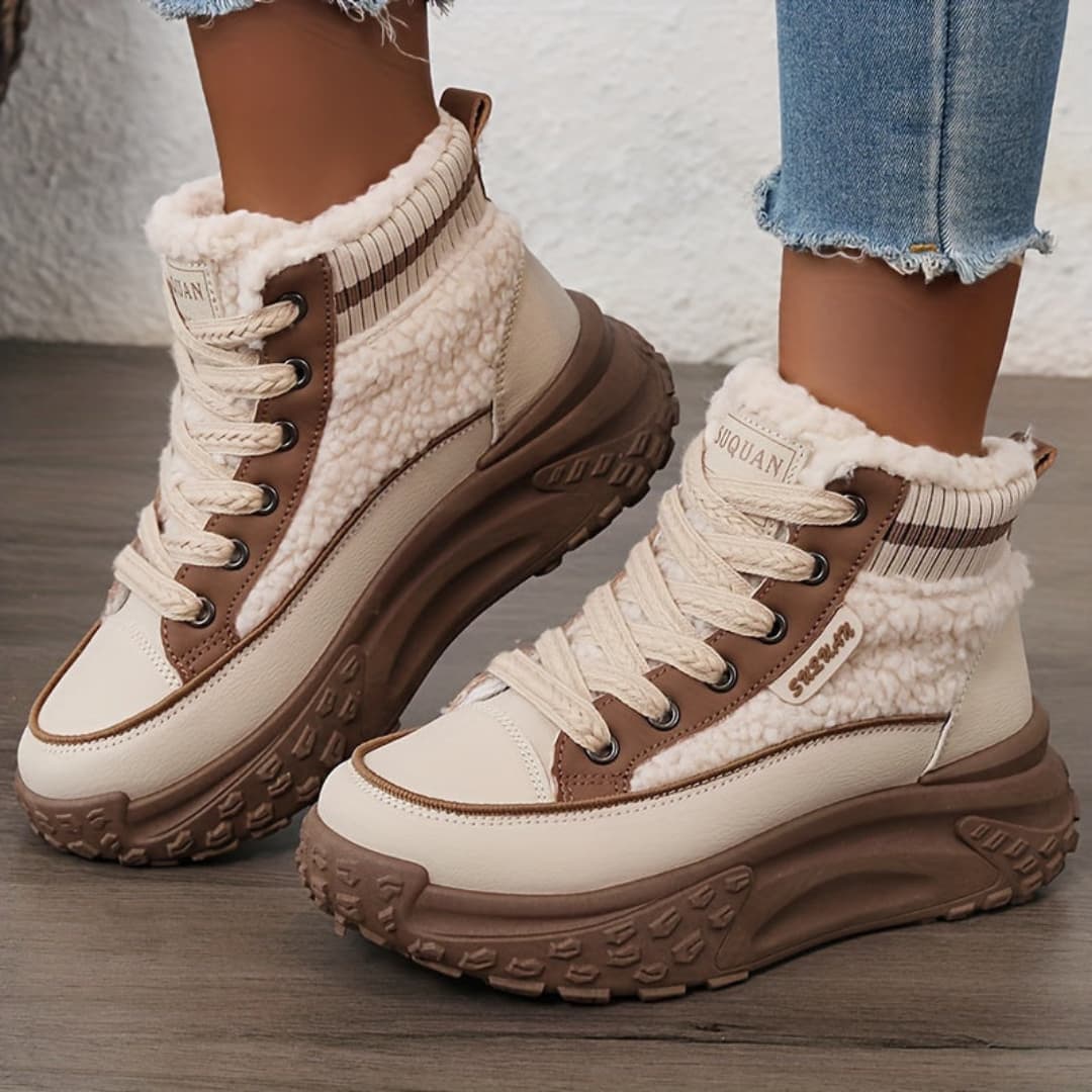 Women's Winter Boots with Thick Sole Warm High Sneakers