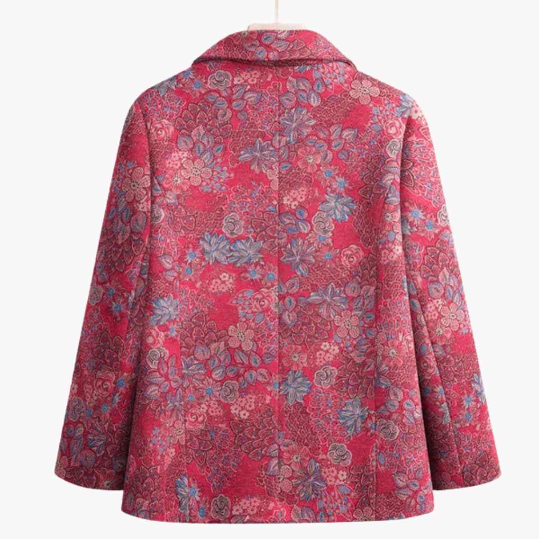 Alicia - Vintage floral wool coat for women