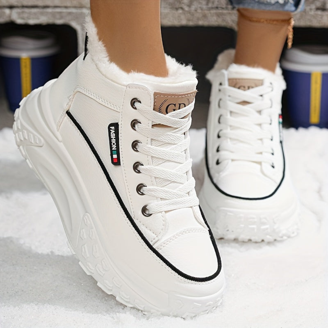 Solid thermal soft winter sneakers for women warm and stylish
