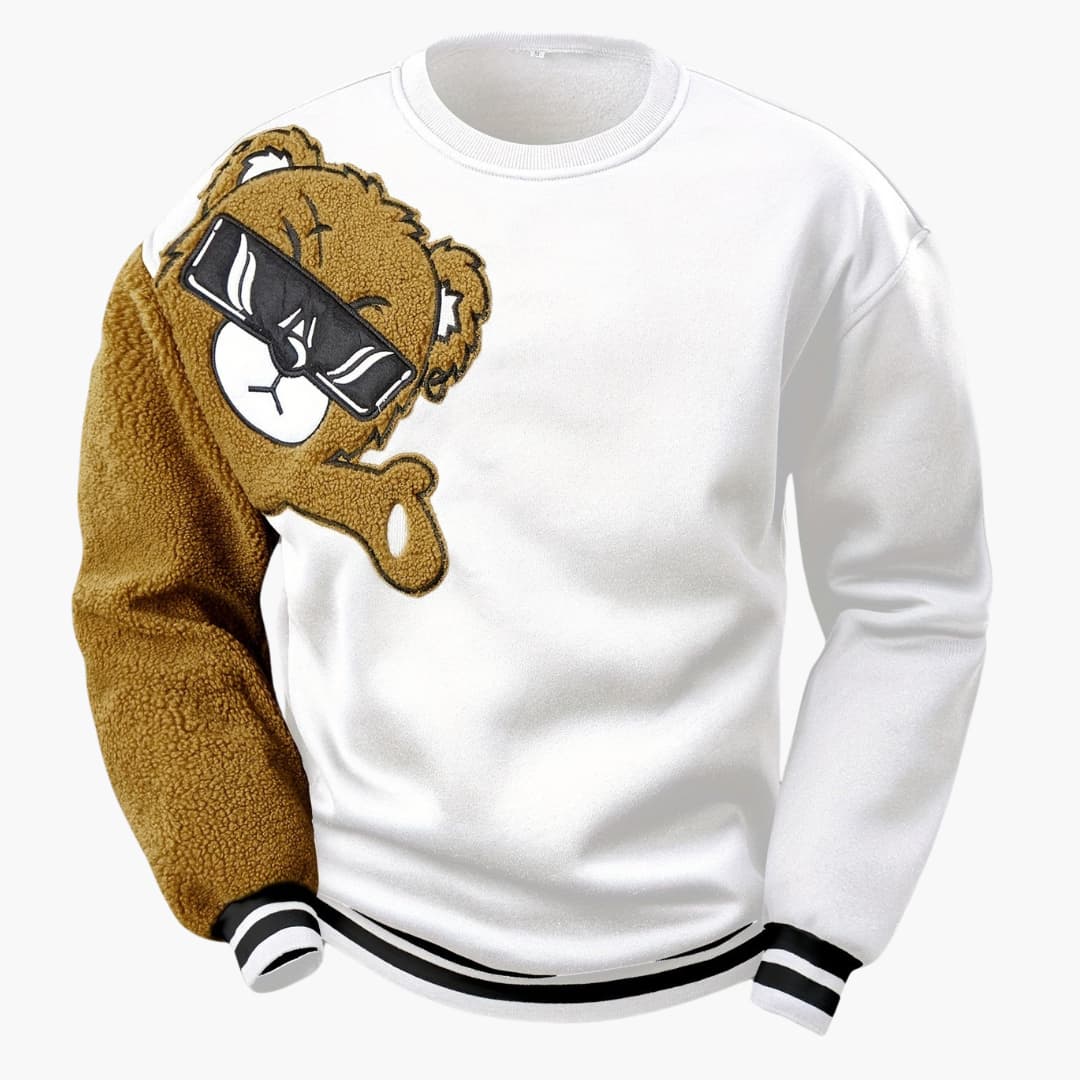 Dragomir - Comfortable sweater with bear embroidery for men