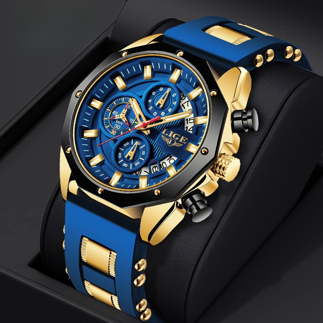 Lige luxury quartz watch for men waterproof and stylish