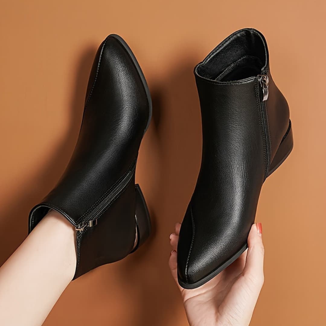 Make an impression with these chunky low-heeled ankle boots