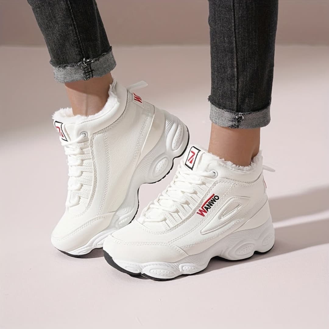 Women's High Winter Sneakers Lined with Fleece Non-Slip