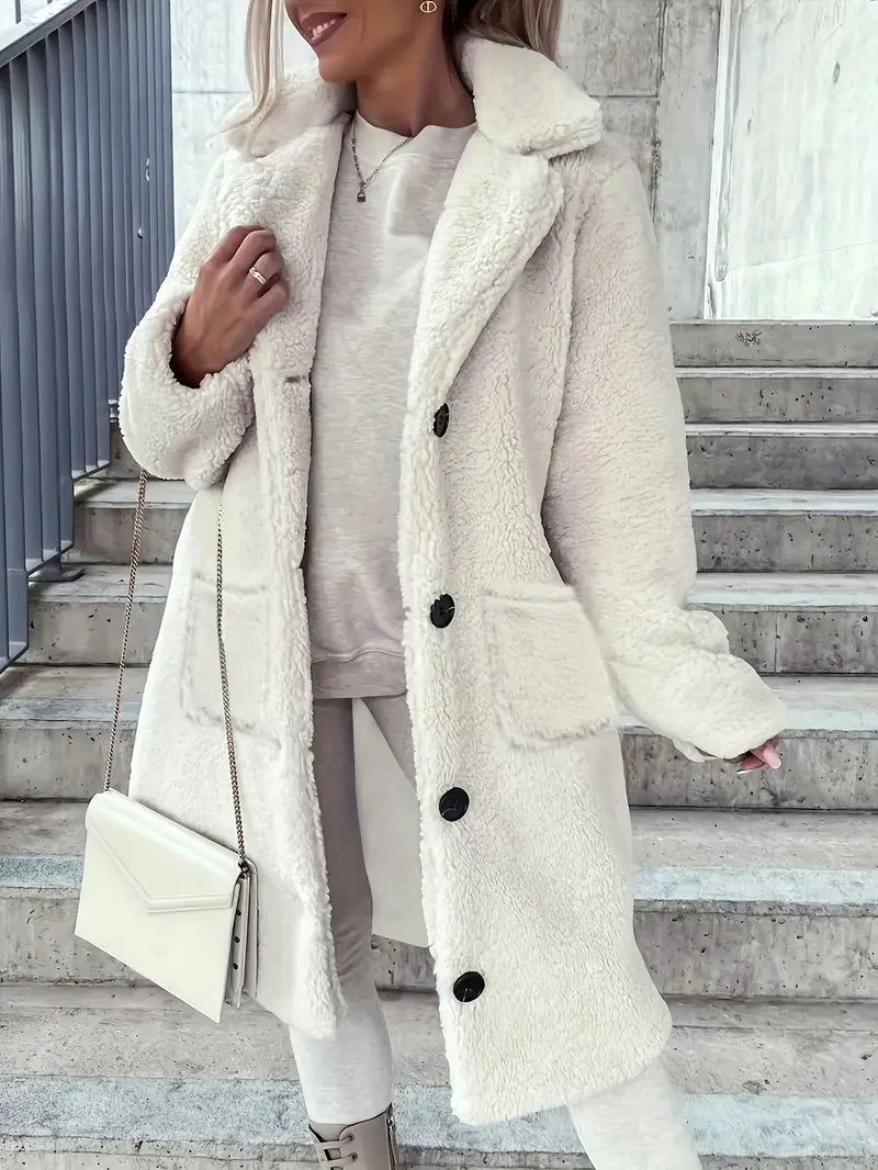 Alinoâ„¢ Fuzzy mid-length warm coat