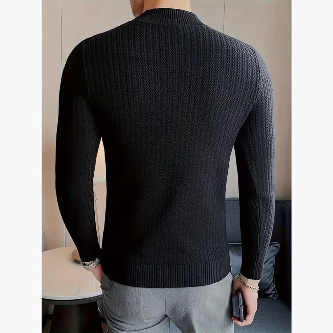 Martin - Casual sweater with stand-up collar for men