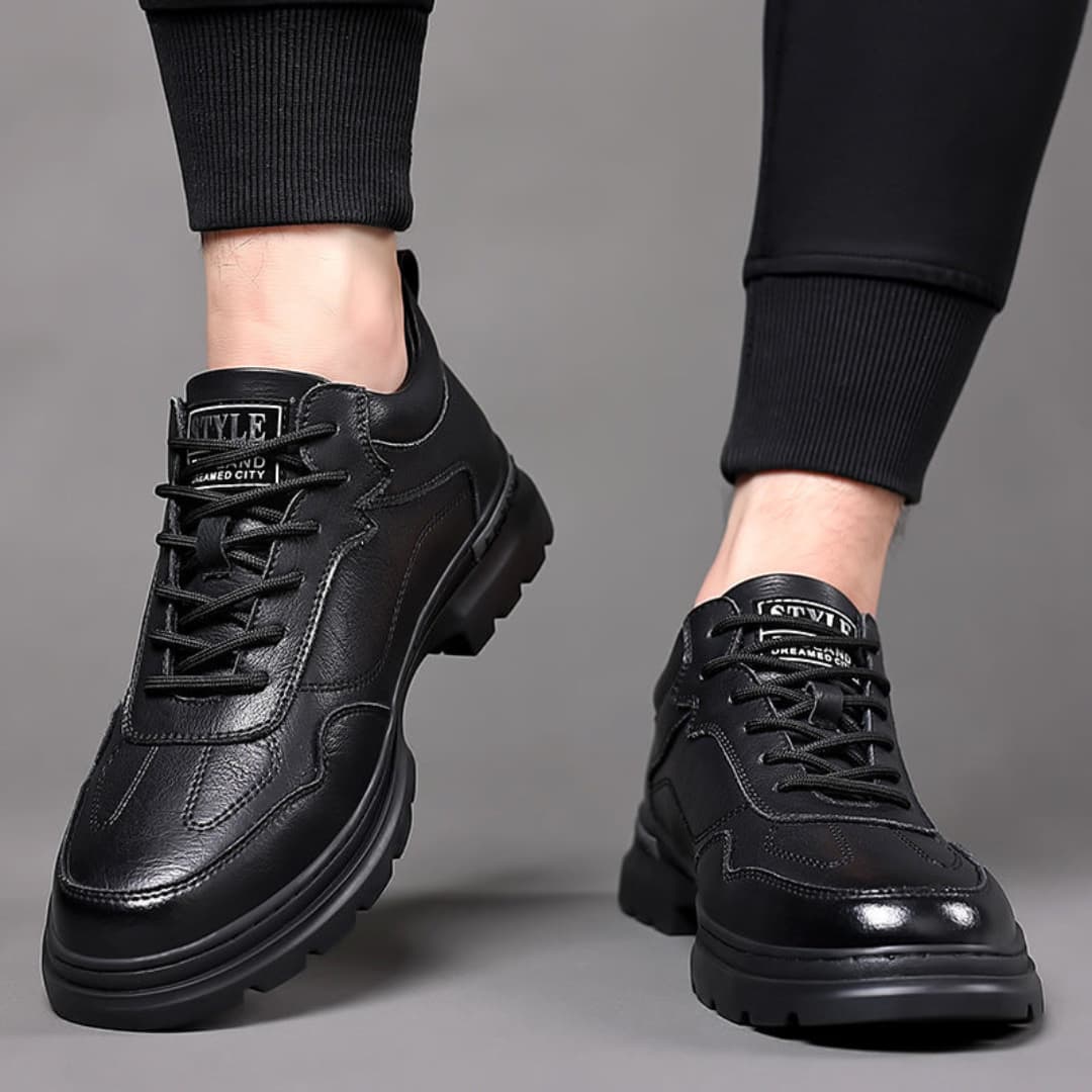 Damien - Stilige sportssko i lær for menn