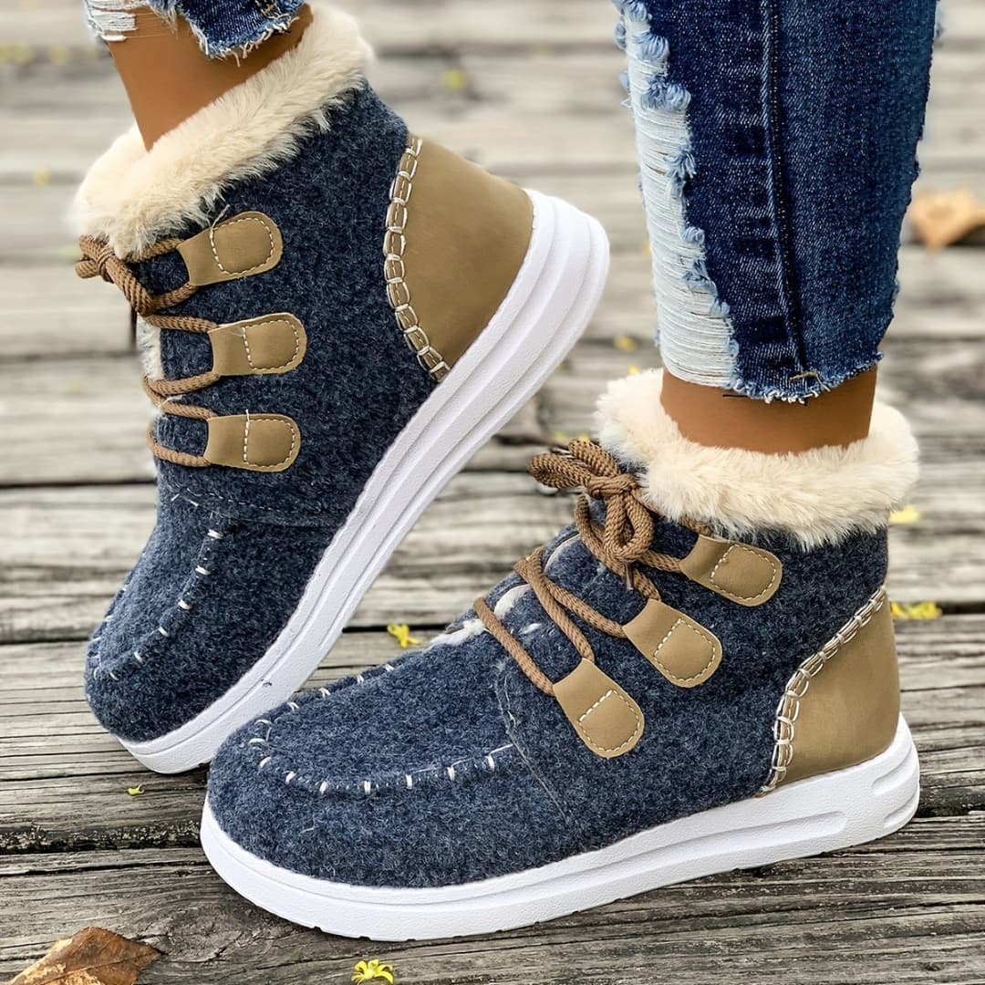Women's Velvet Lined Snow Boots Warm Cozy for Winter