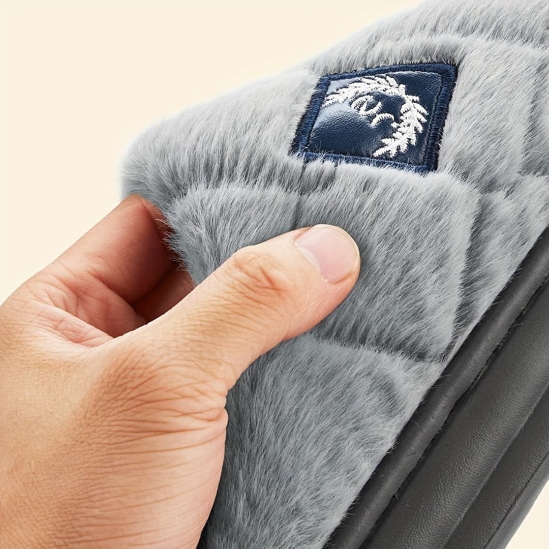 Herres tøfler for vinterbruk Myke varme og sklisikre