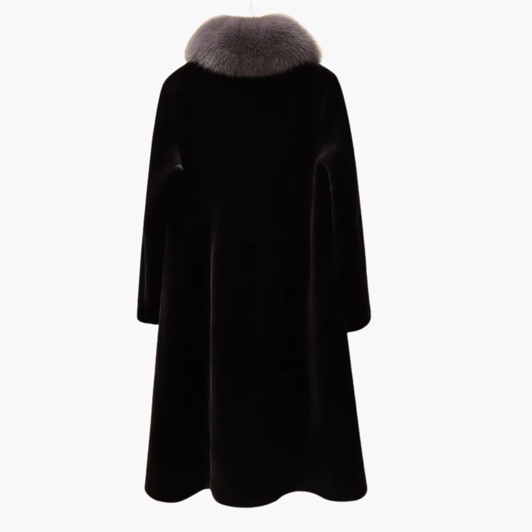 Bronwyn - Elegant mink coat with fox fur for women