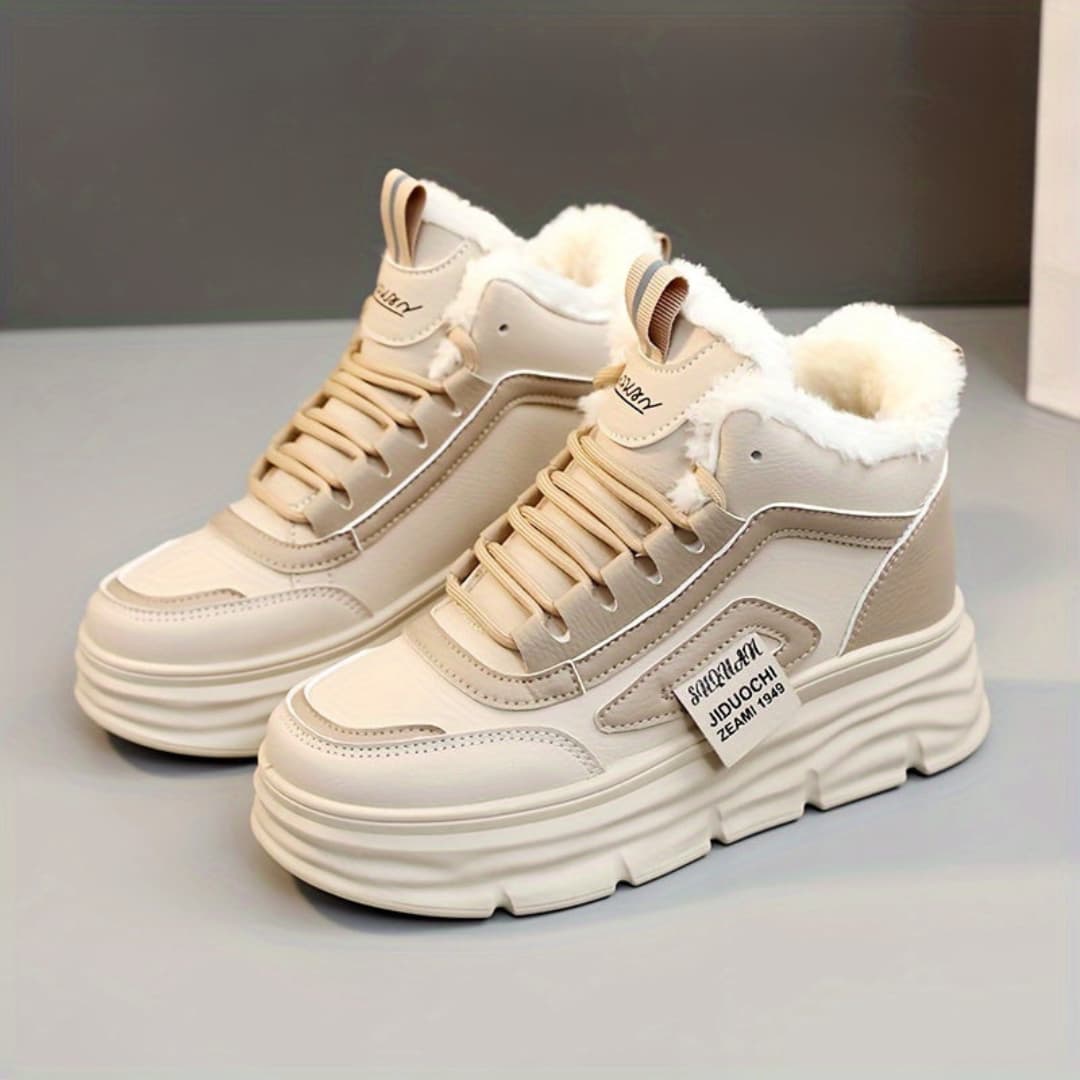 Women's Winter Sneakers Thick Sole Fleece Lining for Ultimate Comfort