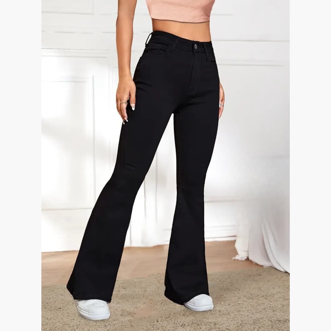 Greta - Warm fleece-lined Flare jeans for women