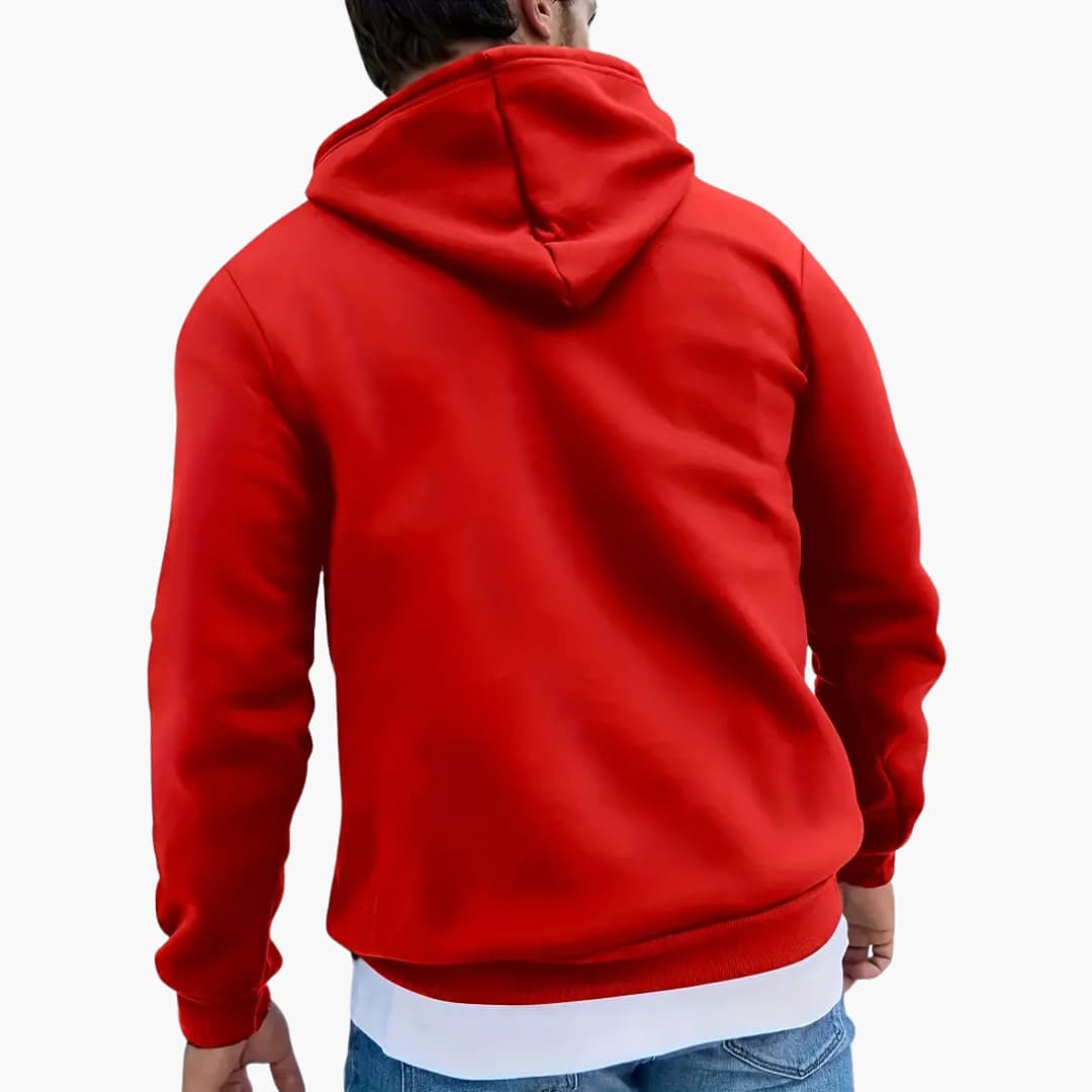 Hoodie with Christmas Trees and Reindeer Pattern Relaxed Pullover