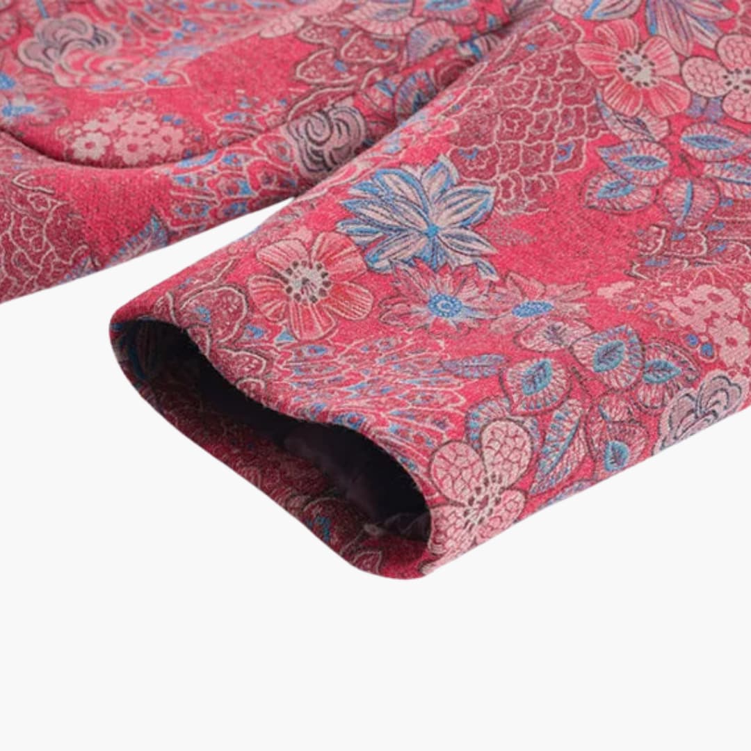 Alicia - Vintage floral wool coat for women