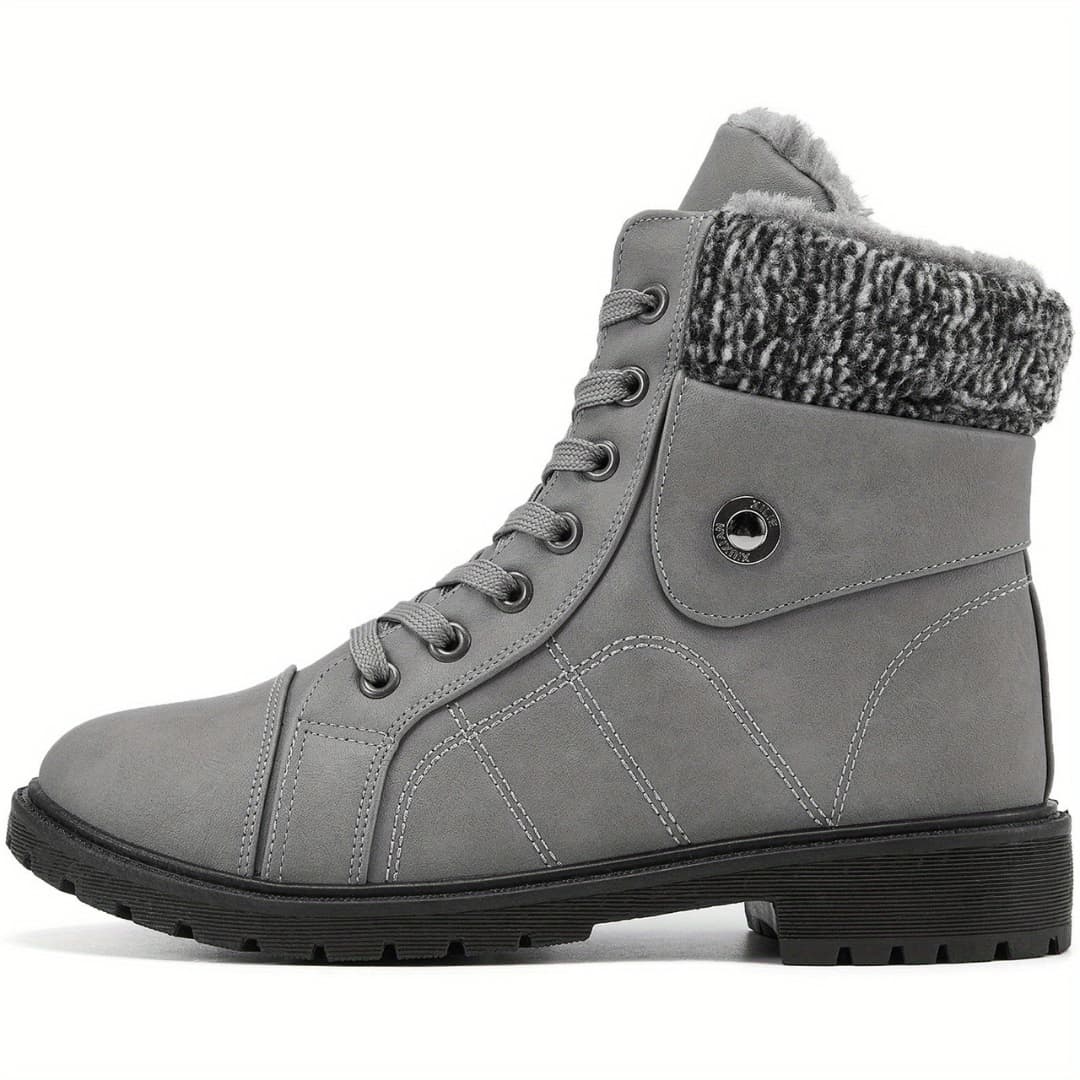 Simple Winter Boots for Women Side Zipper Soft Sole Platform Warm Lining