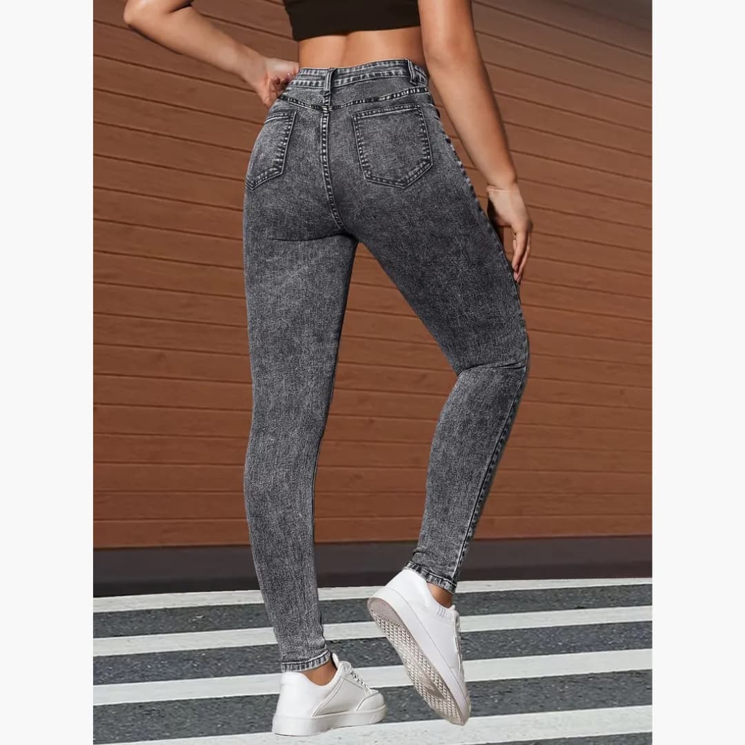 Irena - Trendy jeans med høy midje til dame