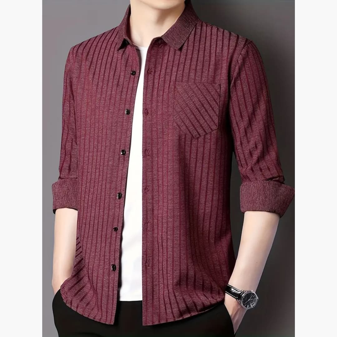 Simon - Stylish striped shirt with buttons for men