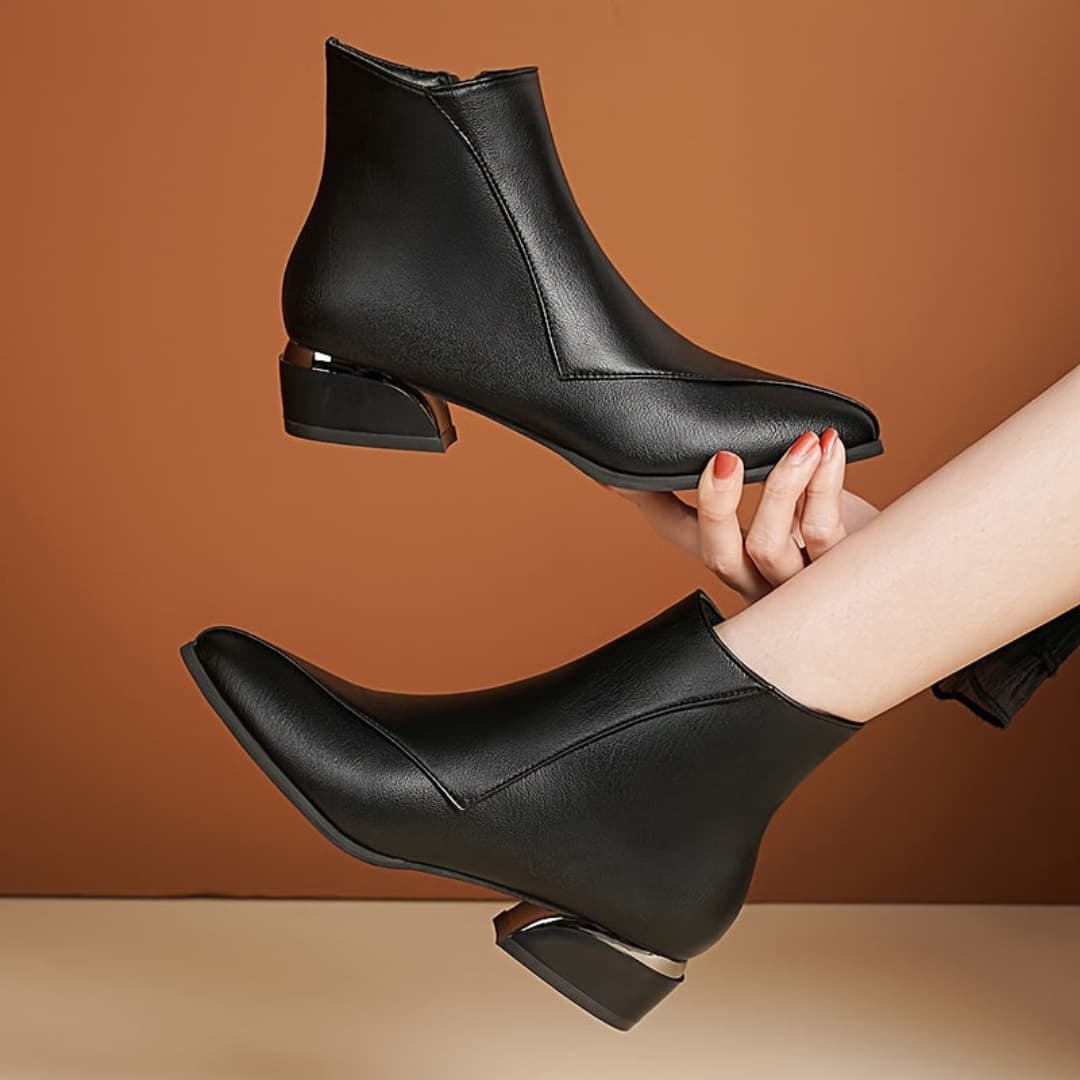 Make an impression with these chunky low-heeled ankle boots