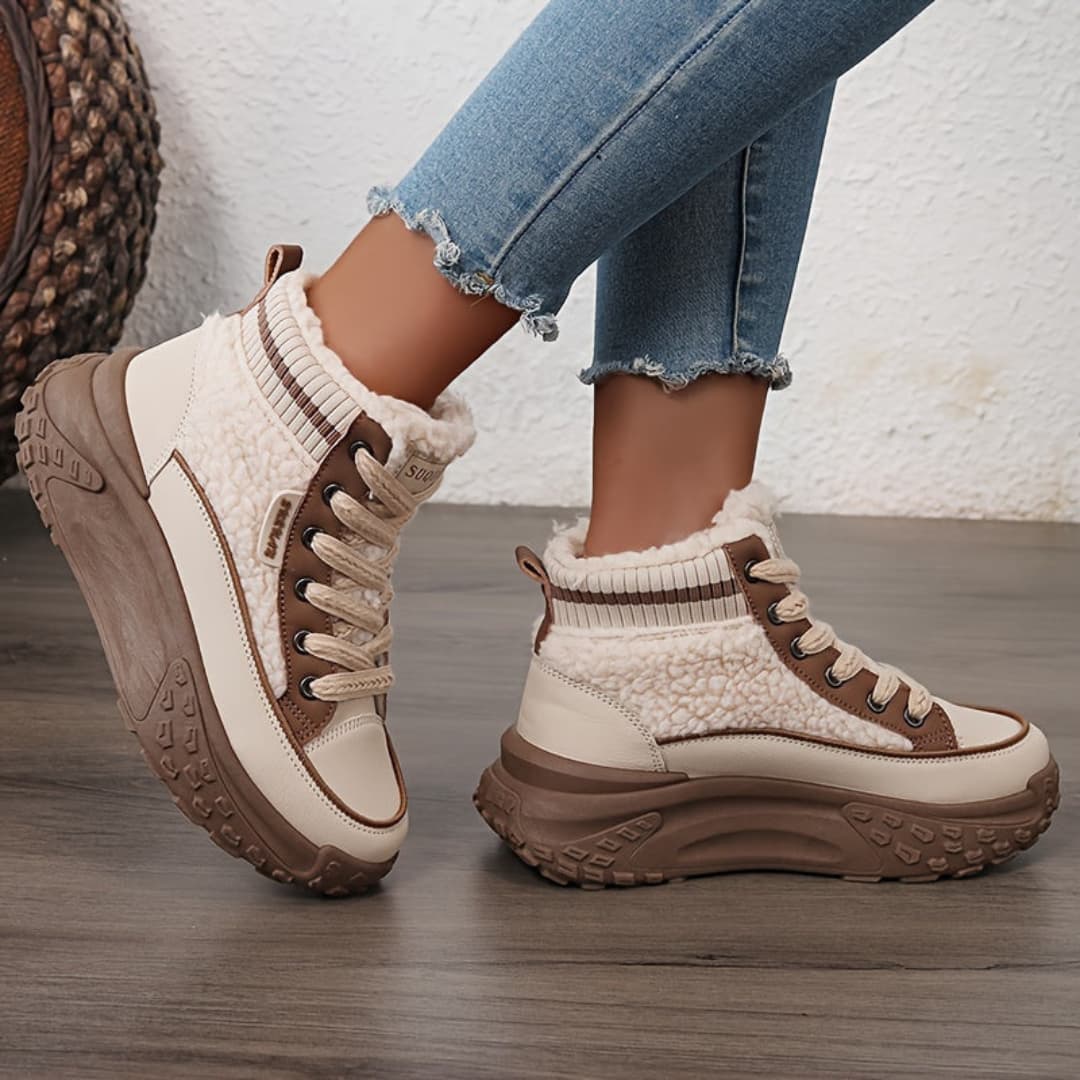 Women's Winter Boots with Thick Sole Warm High Sneakers
