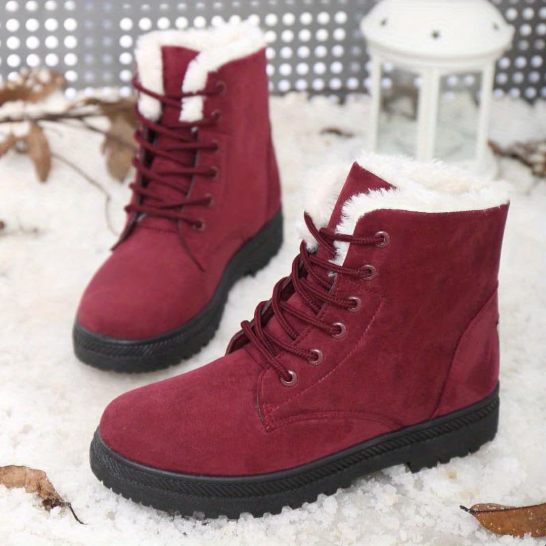 Women's Winter Plush Ankle Boots Stylish Warm with Slip-resistant Design