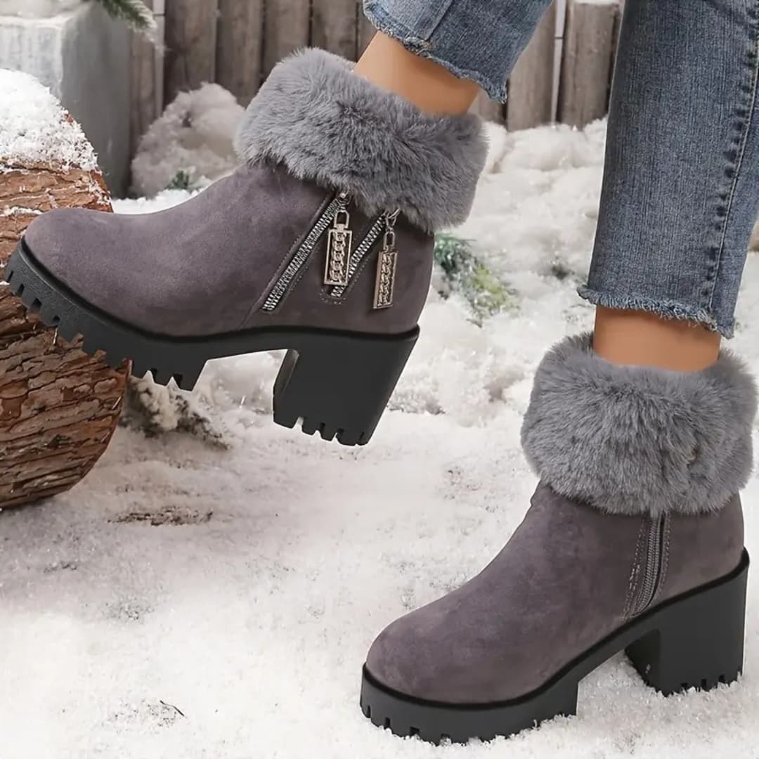 Sabina - Trendy winter boots with high heels for women
