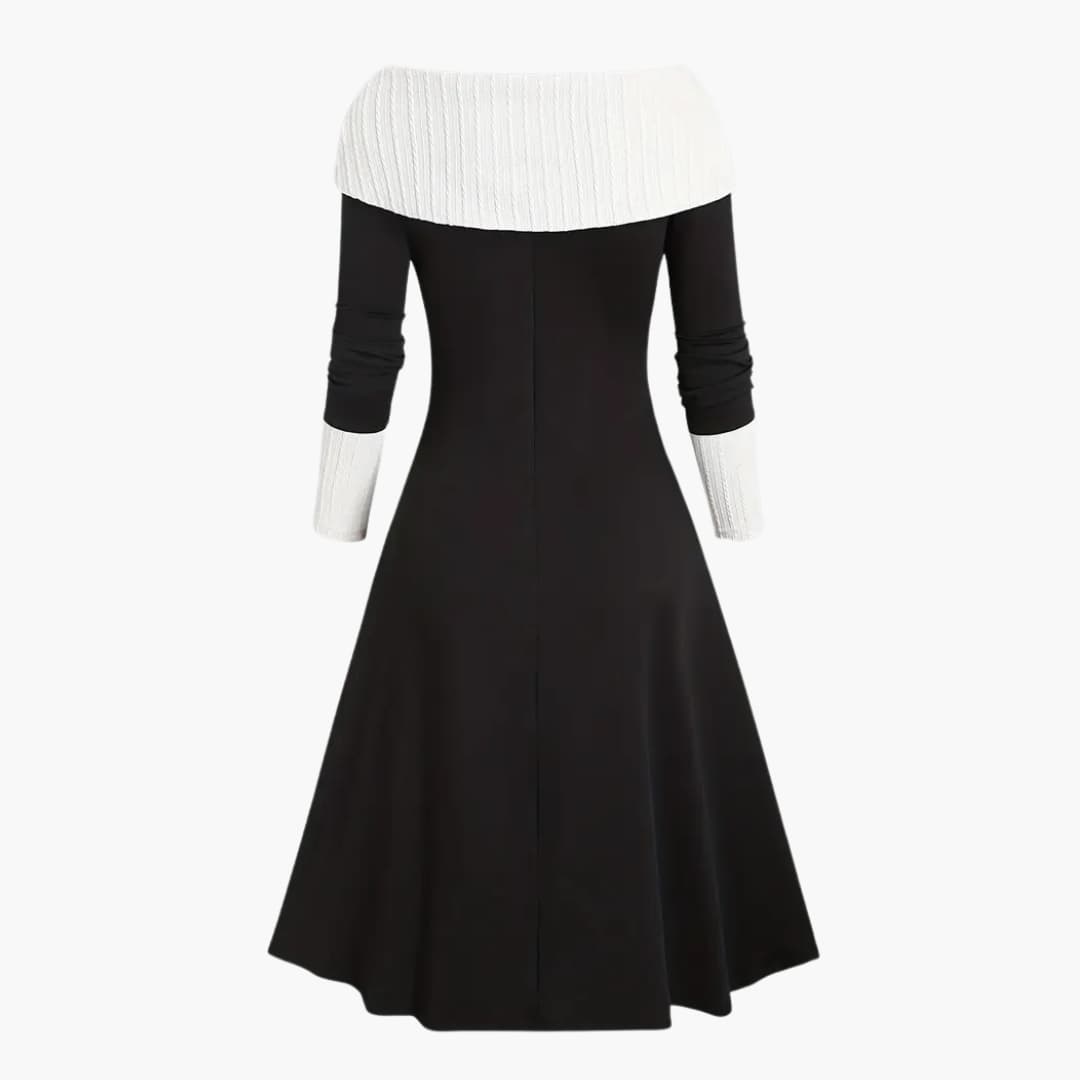 Freya - Trendy long-sleeved dress with lacing for women