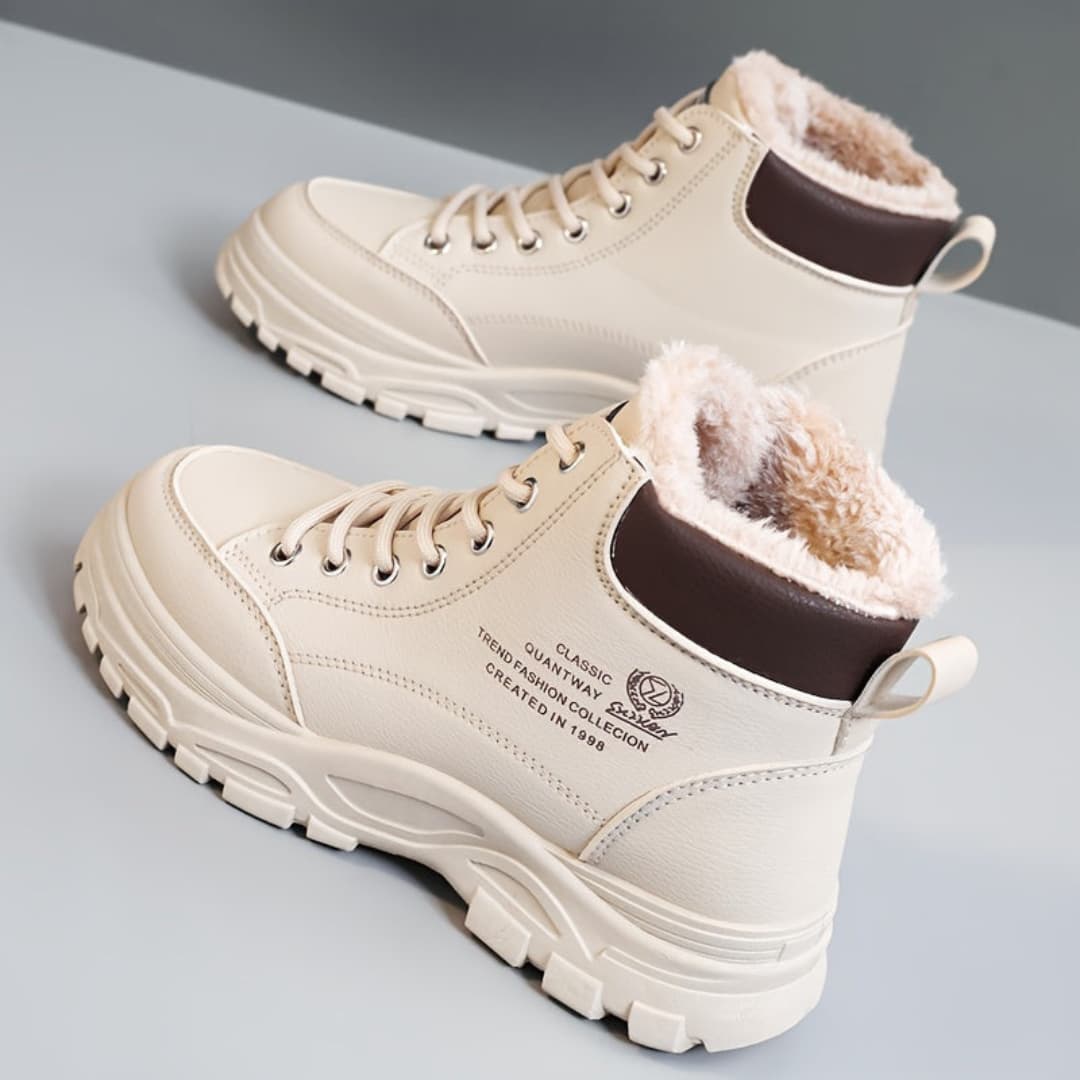 Women's Winter Snow Boots Fashion Thick Sole Fur Lined Cotton Shoes