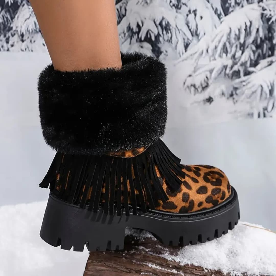 Katrin - Stylish leopard patterned snow boots for women