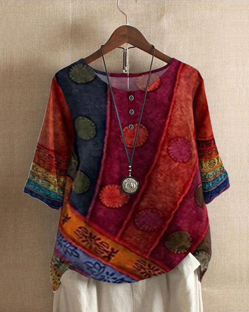 Olivia™ Relax Top with vintage boho print
