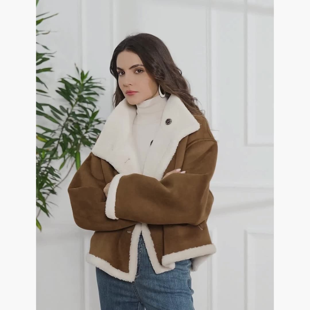 Women's Reversible Fur Jacket Stylish and Versatile Plush Jacket