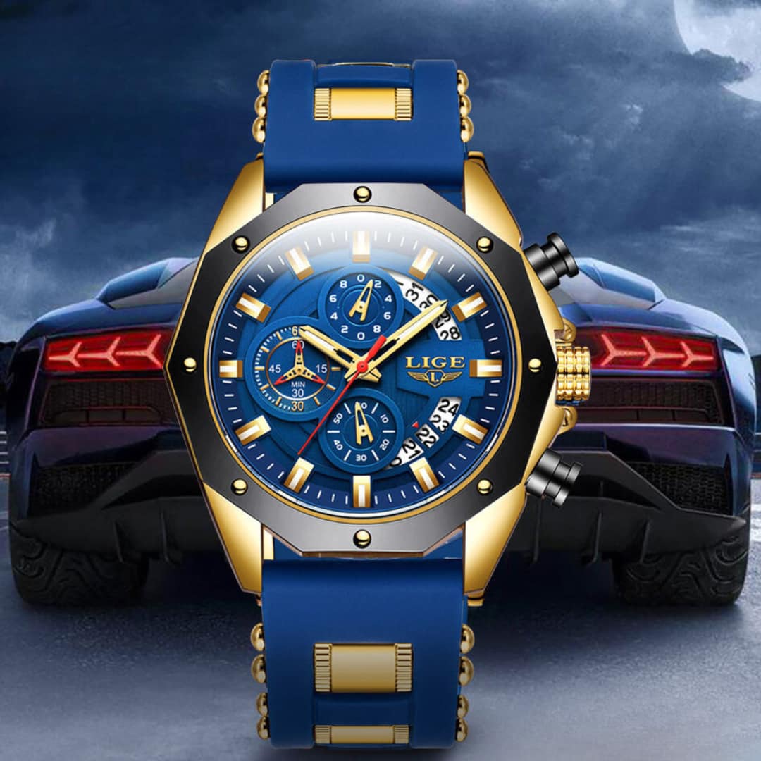 Lige luxury quartz watch for men waterproof and stylish