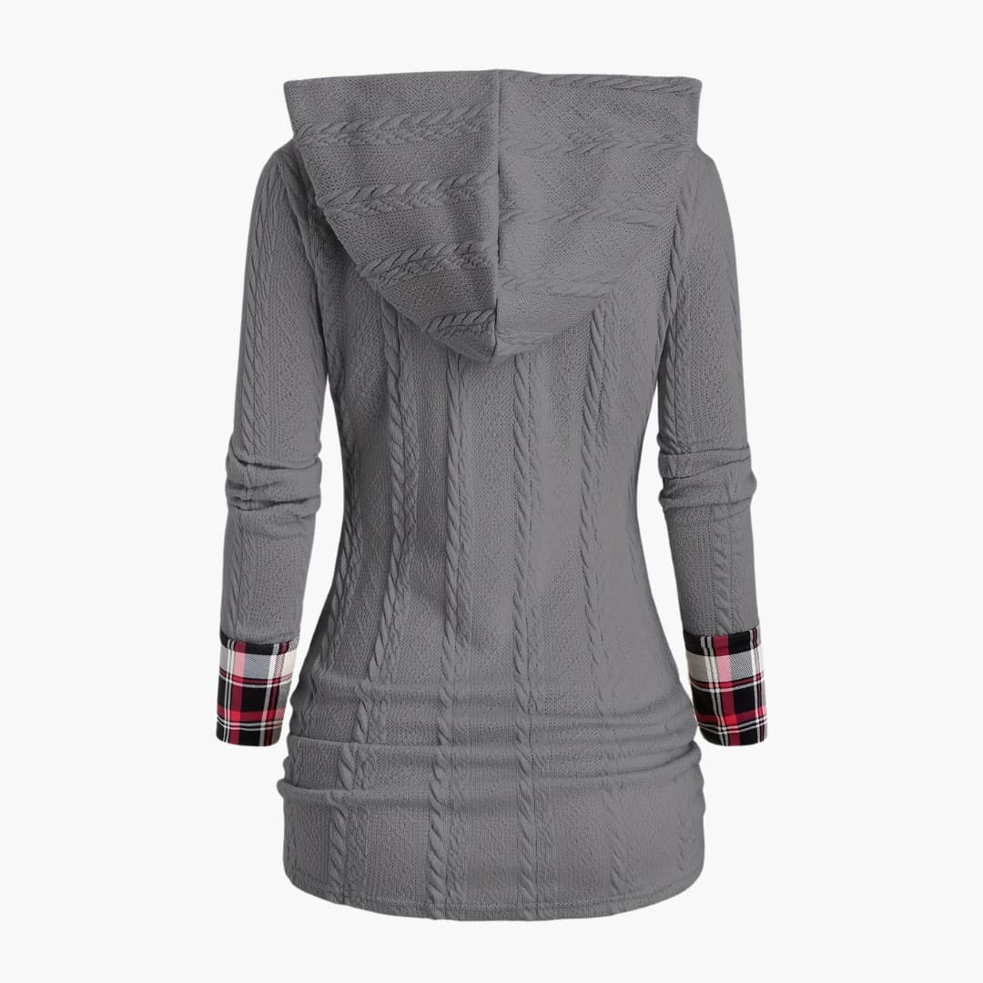 Carla - Stylish cable-knit hoodie for women