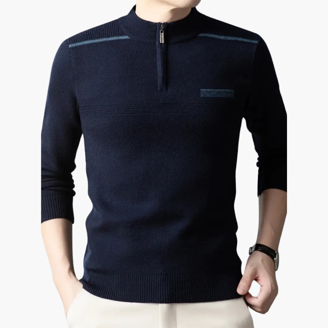Maxim - Warm knitted sweater with zipper for men