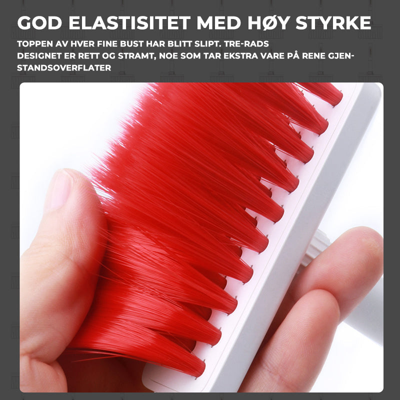 "5-i-1 multifunksjonell rengjøringsbørste for tastatur og ørepropper i hvit, rød og rød-svart med nylonbørste."