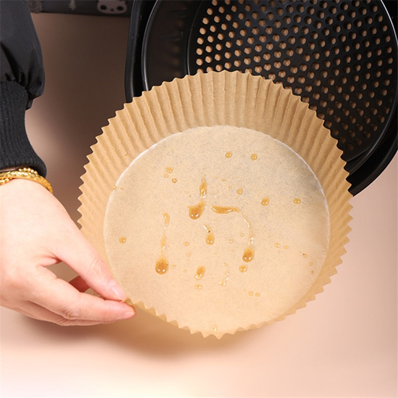 50 stk. airfryer pergamentpapirfôr, essensielt kjøkkenutstyr for airfryer