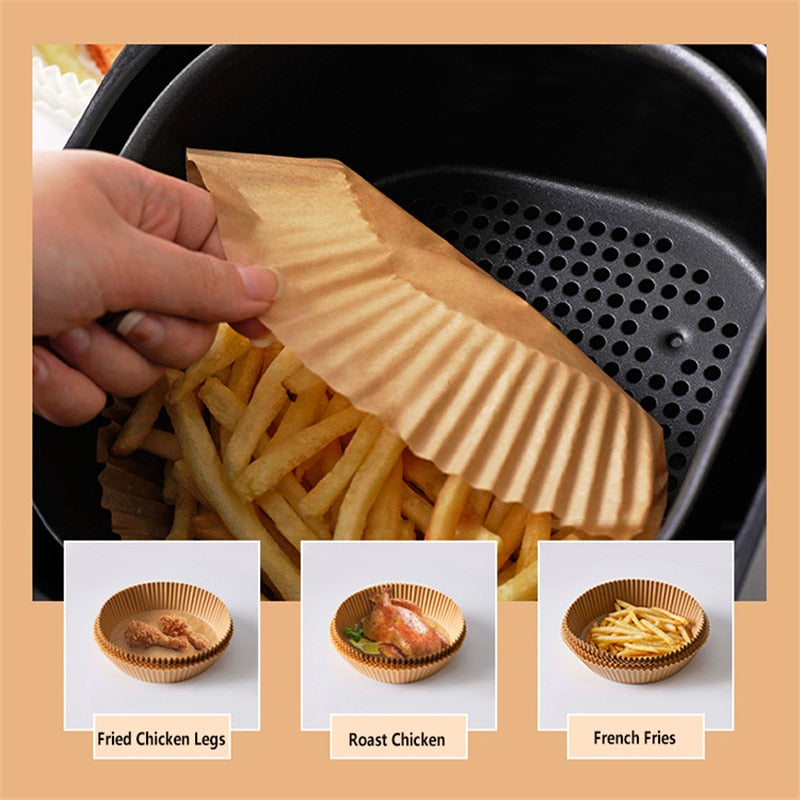Airfryer tilbehør: Pakke med 50 engangspapirfôr, holder airfryer ren